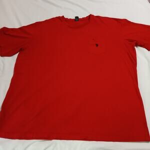 U.S. Polo ASSN. Men's 4XLT Red Short-Sleeved 100% Cotton T-Shirt front Pocket